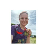woman with medal 